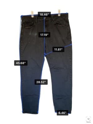 Lucky Brand 121 Jeans Mens 36x32 Black Charcoal Wash Slim Tapered Denim Zip Fly - Thumbnail 13