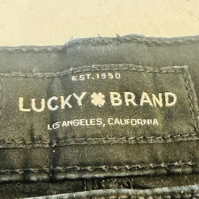 Lucky Brand 121 Jeans Mens 36x32 Black Charcoal Wash Slim Tapered Denim Zip Fly - Thumbnail 9
