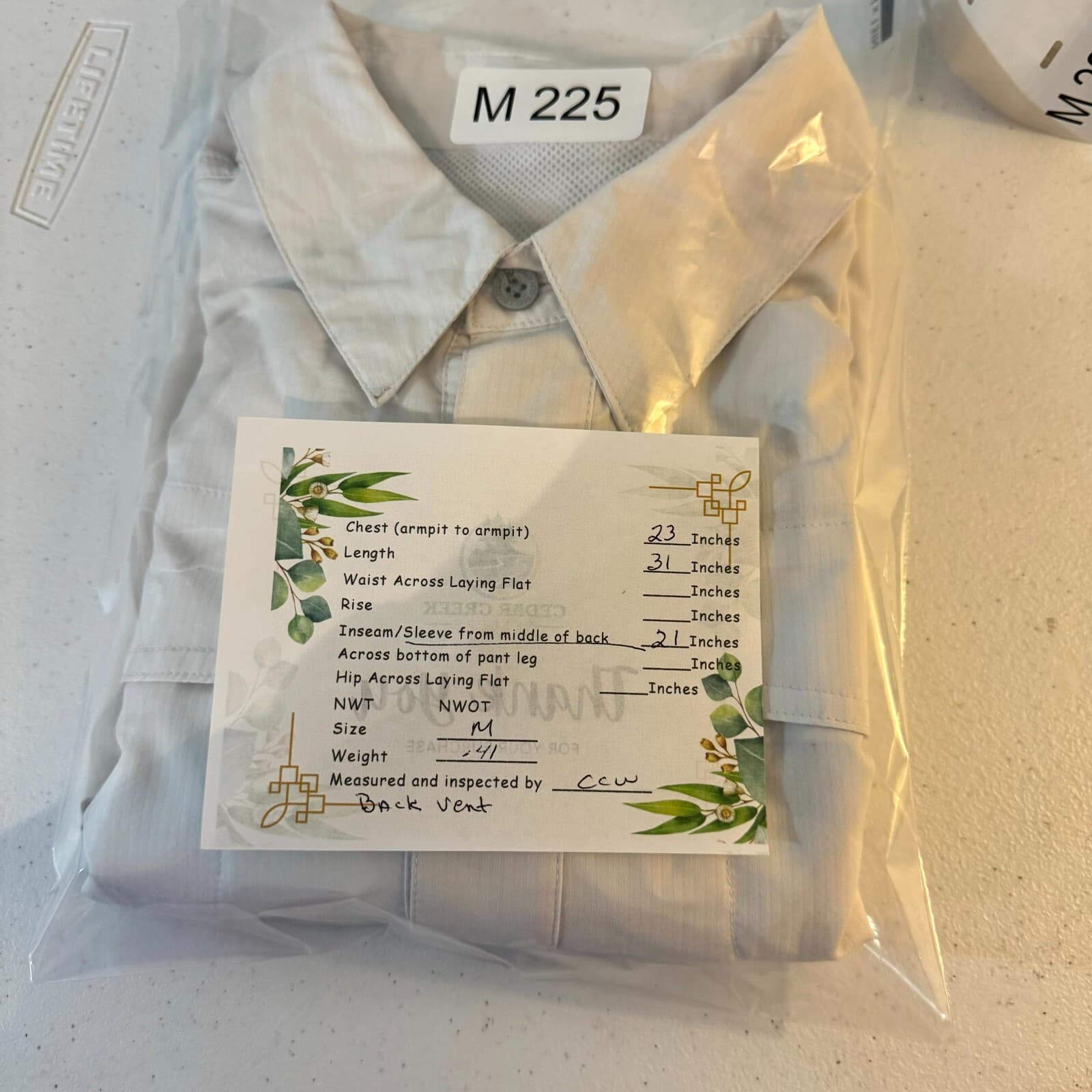 Reel Legends Men’s Shirt Medium White Vented Mesh Lined Fishing Button-Up - Thumbnail 9