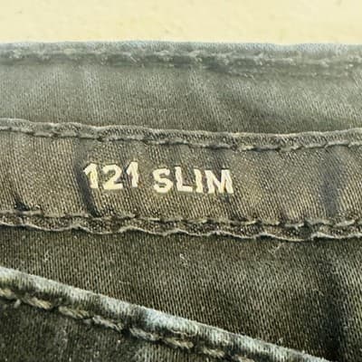 Lucky Brand 121 Jeans Mens 36x32 Black Charcoal Wash Slim Tapered Denim Zip Fly - Thumbnail 8