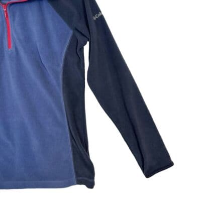 Columbia Men's Fleece Jacket Small Long Sleeve 1/4 Zip Navy Blue Polyester M 118 - Thumbnail 3