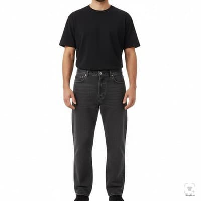 Levis 550 Jeans Mens 54x30 Black Dark Wash Relaxed Tapered Denim Zip Fly - Thumbnail 4