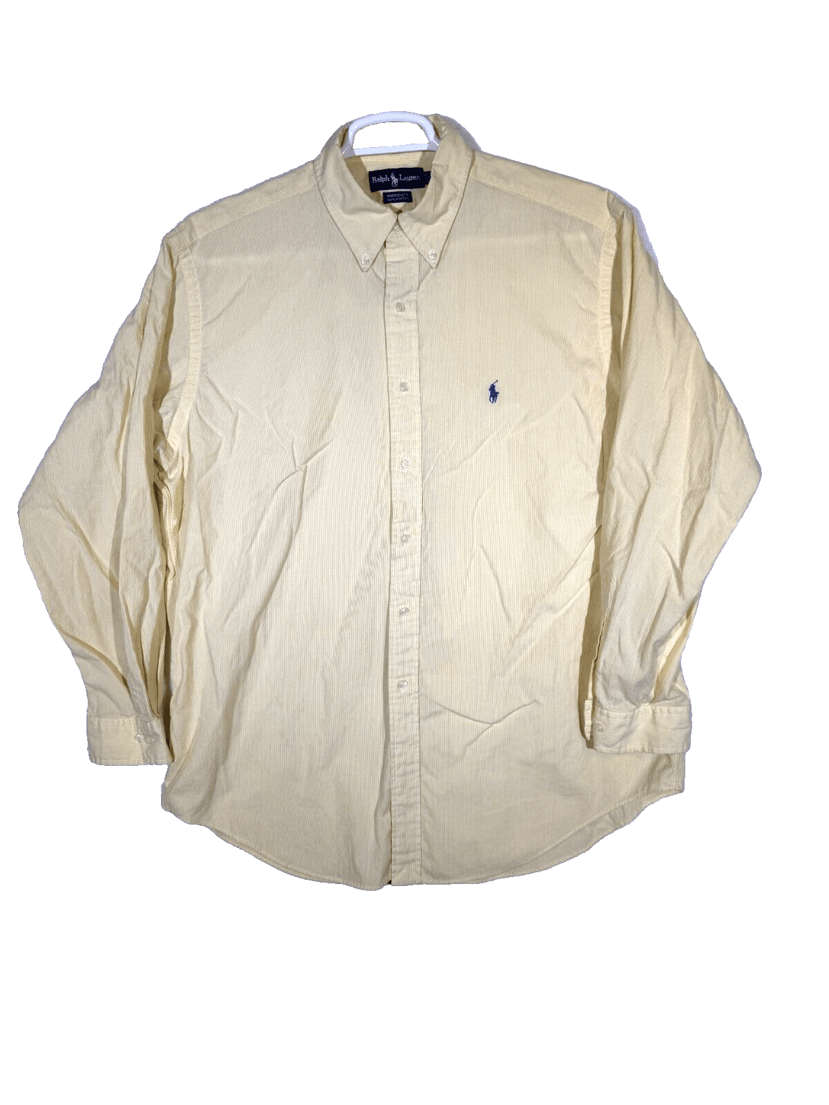 Ralph Lauren Yarmouth Shirt Men’s 17 34/35 Yellow Striped Cotton Dress Classic - Image 1