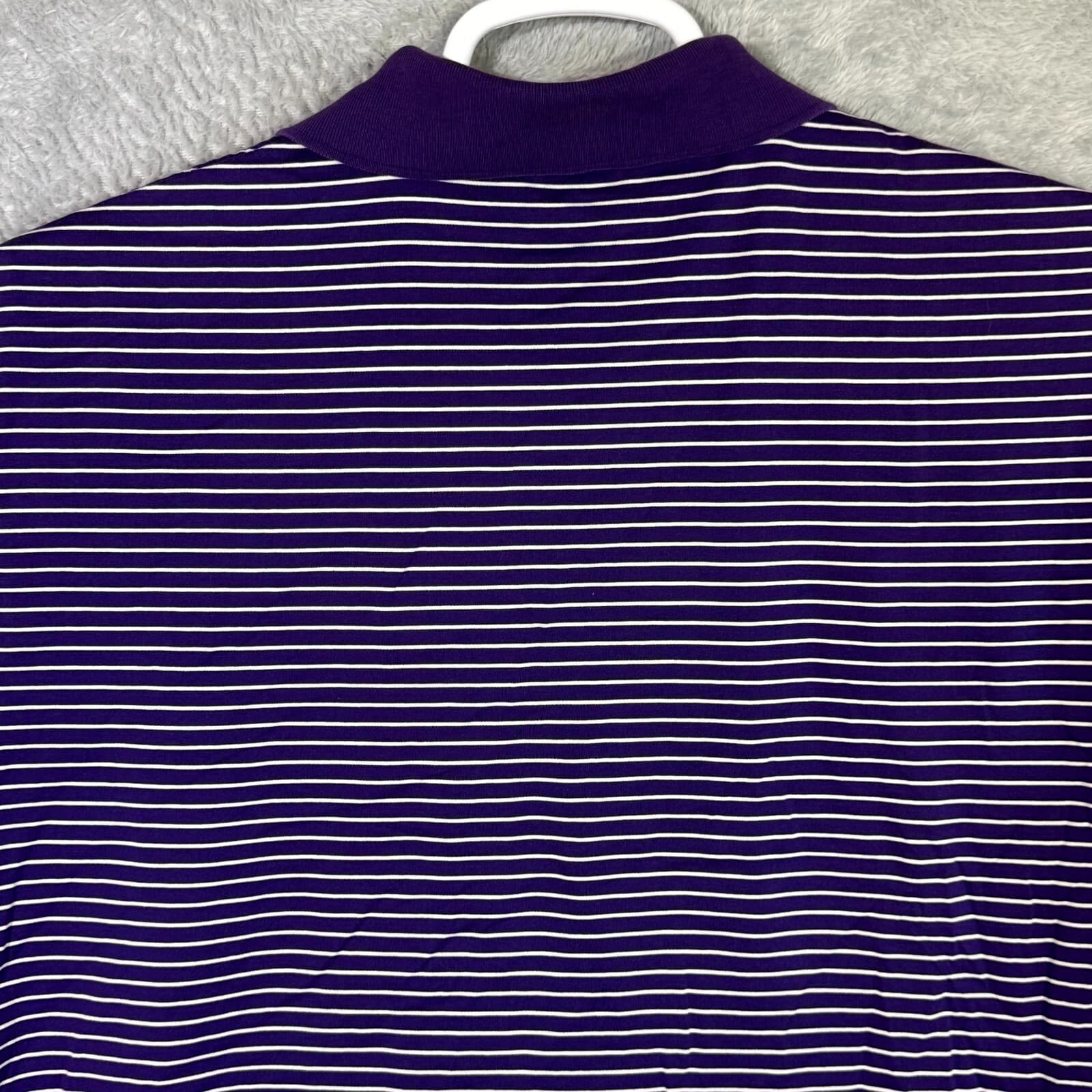 Polo Golf Ralph Lauren Polo Shirt Men XL Purple Stripe Short Sleeve Cotton - Thumbnail 11