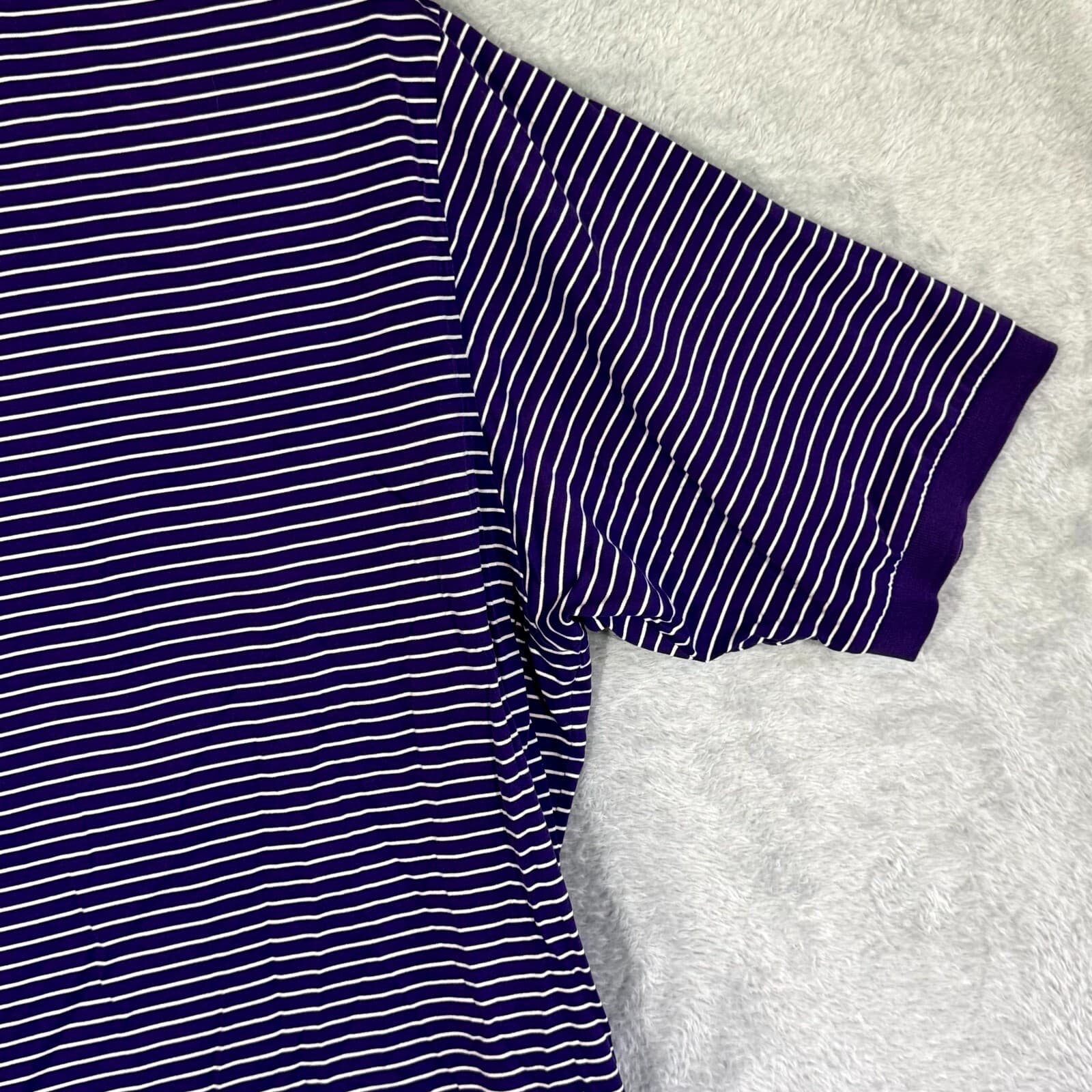Polo Golf Ralph Lauren Polo Shirt Men XL Purple Stripe Short Sleeve Cotton - Thumbnail 12