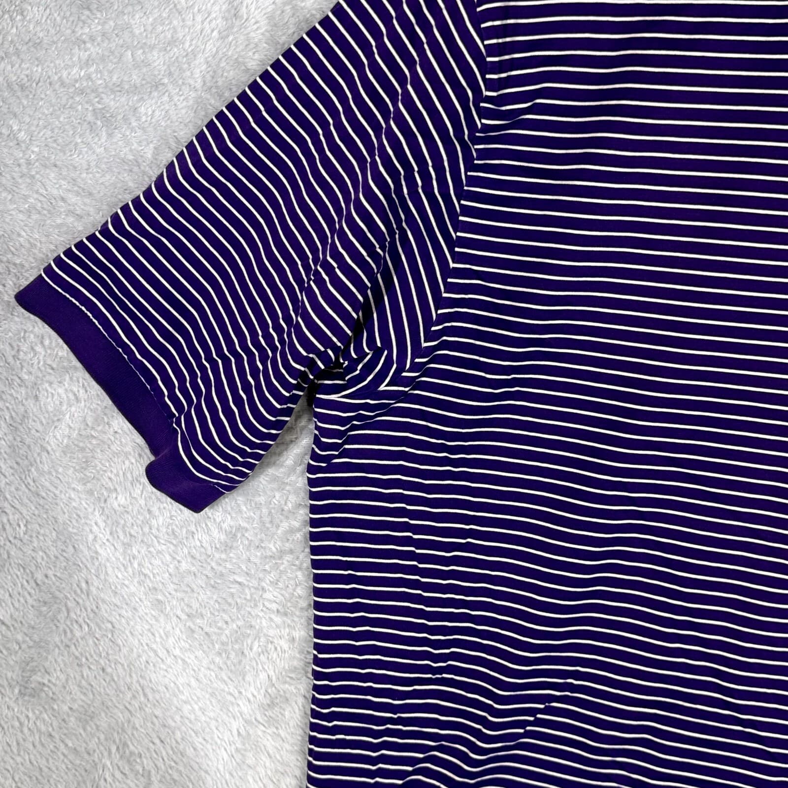 Polo Golf Ralph Lauren Polo Shirt Men XL Purple Stripe Short Sleeve Cotton - Thumbnail 3