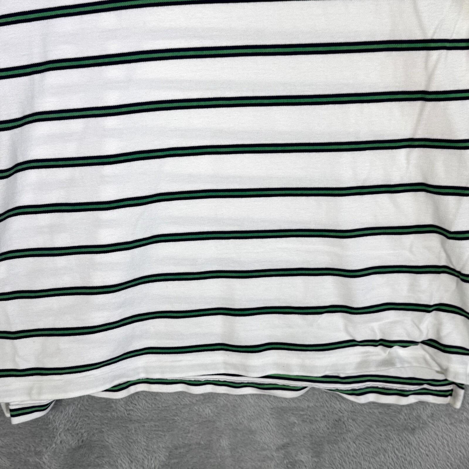 Polo Ralph Lauren Polo Shirt Men 2XL White Green Stripe Short Sleeve Cotton - Thumbnail 6