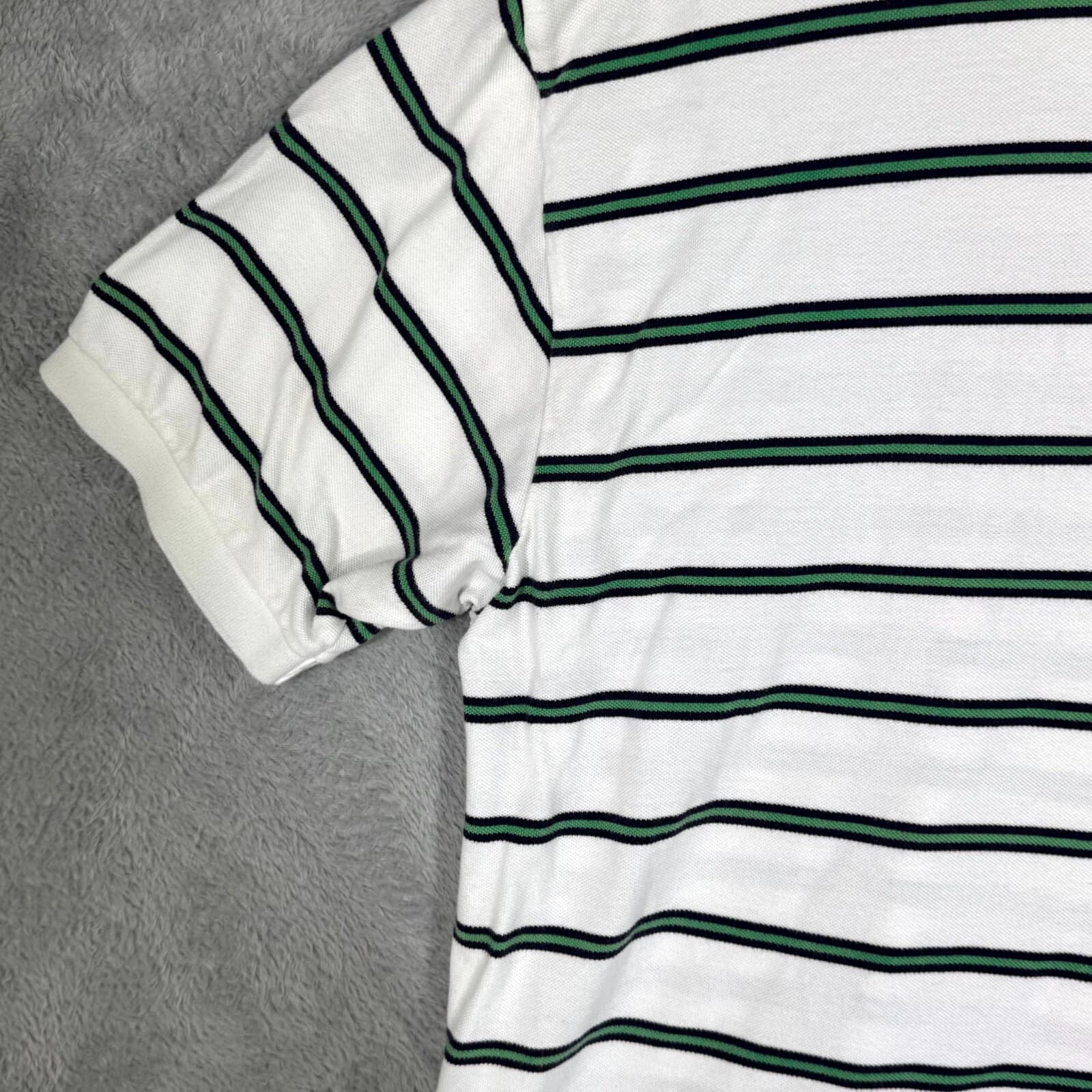 Polo Ralph Lauren Polo Shirt Men 2XL White Green Stripe Short Sleeve Cotton - Thumbnail 3