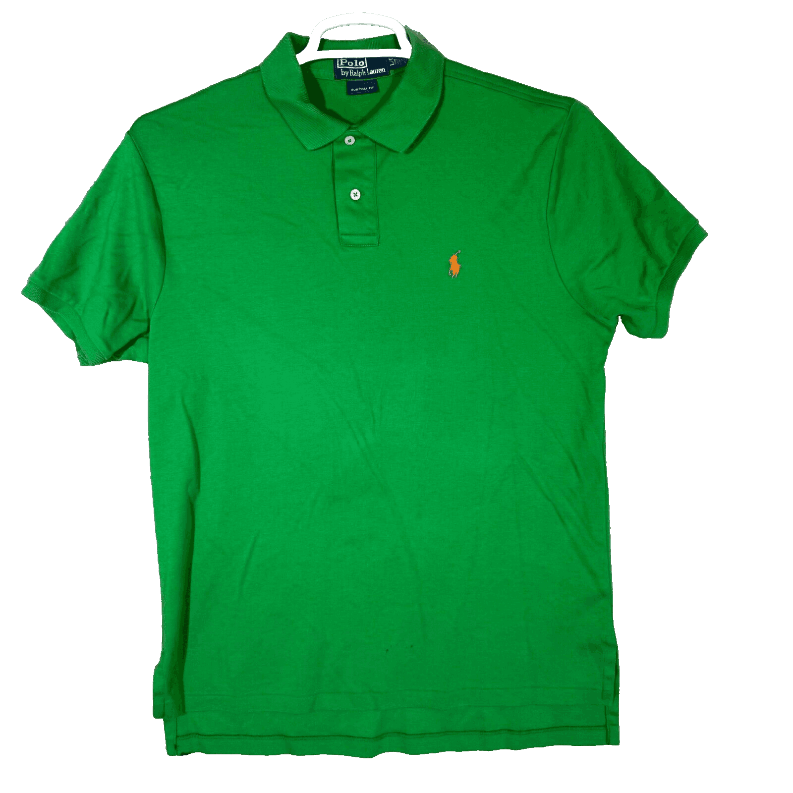 Polo Ralph Lauren Polo Shirt Men Large Green Custom Fit Short Sleeve Cotton - Image 1