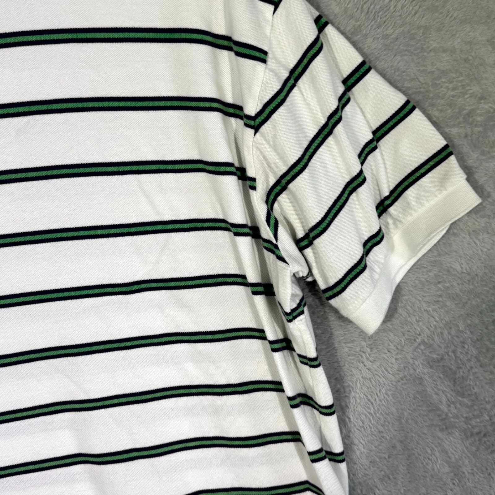 Polo Ralph Lauren Polo Shirt Men 2XL White Green Stripe Short Sleeve Cotton - Thumbnail 12
