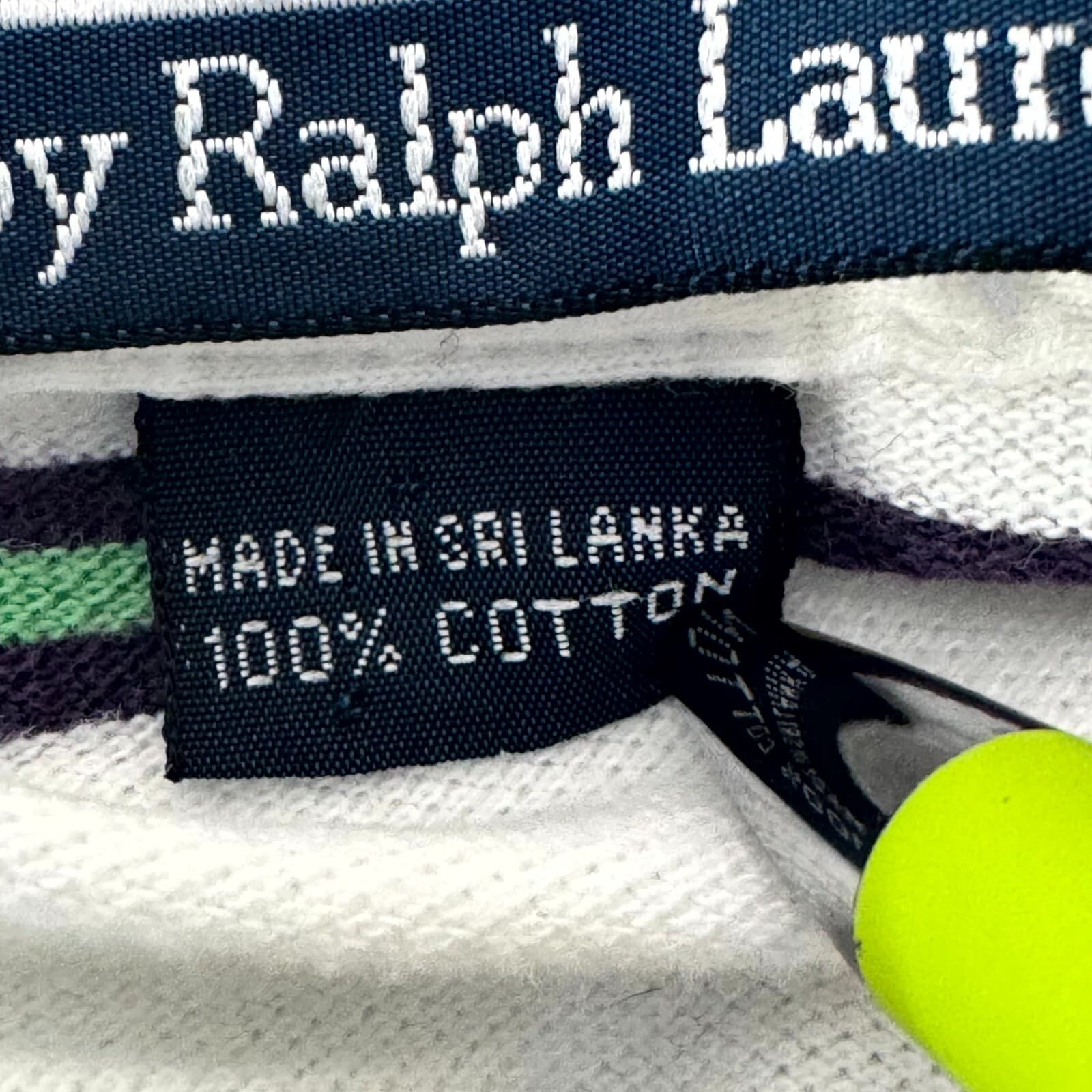 Polo Ralph Lauren Polo Shirt Men 2XL White Green Stripe Short Sleeve Cotton - Thumbnail 14