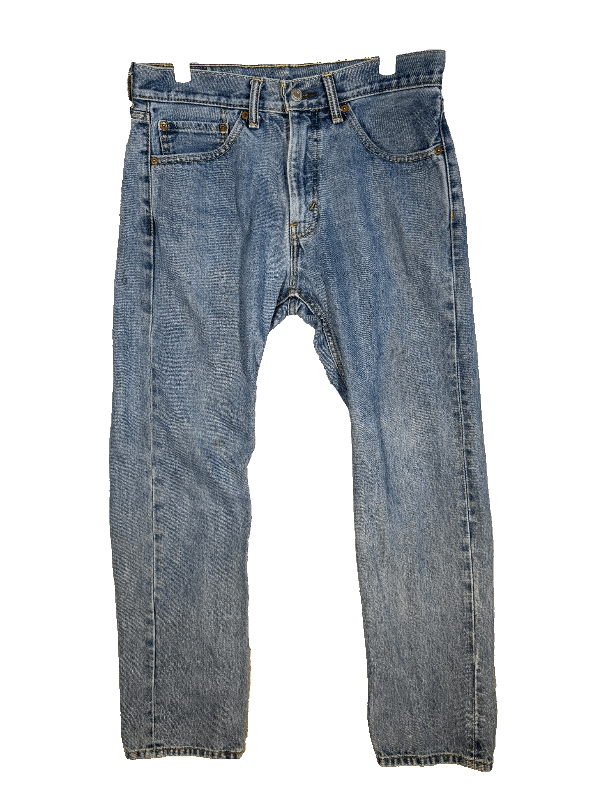 Levi's 505 Jeans Mens 32x32 Regular Fit Mid Rise Blue Denim Straight Stonewash - Image 1
