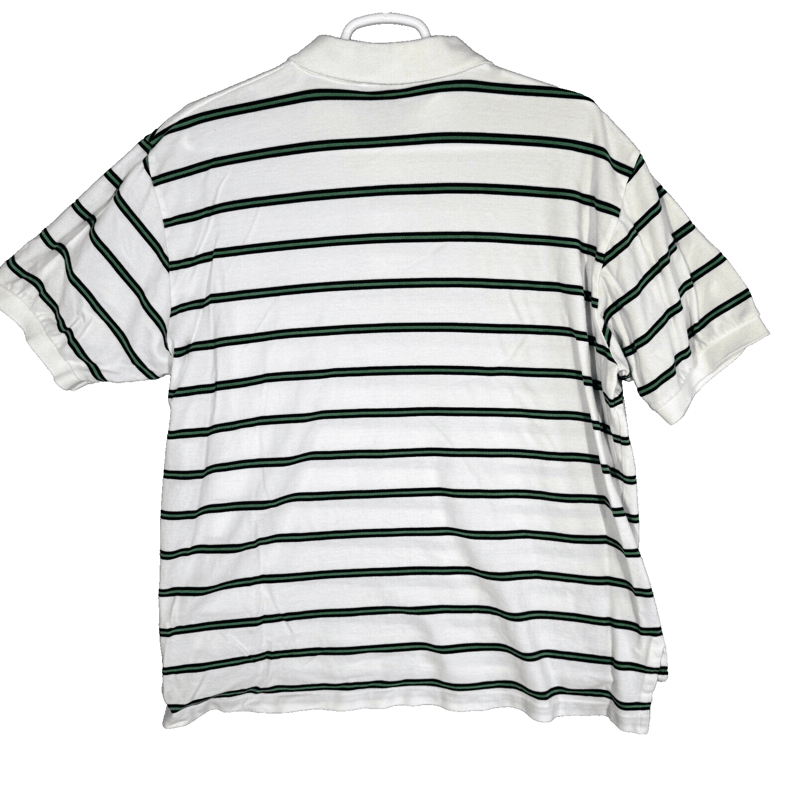 Polo Ralph Lauren Polo Shirt Men 2XL White Green Stripe Short Sleeve Cotton - Thumbnail 2