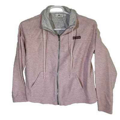Vineyard Vines Pink Herringbone Full Zip Fleece Lined Jacket Women's Size Small - Image 1