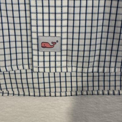 Vineyard Vines Shirt Mens Large Blue White Murray Button Down Check Long Sleeve - Thumbnail 7