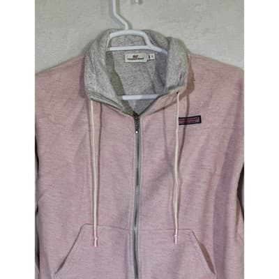 Vineyard Vines Pink Herringbone Full Zip Fleece Lined Jacket Women's Size Small - Thumbnail 3