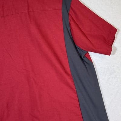 Red Kap Shirt Mens 2XL Red Gray Ripstop Work Short Sleeve Vented Mesh SY42CZ - Thumbnail 12