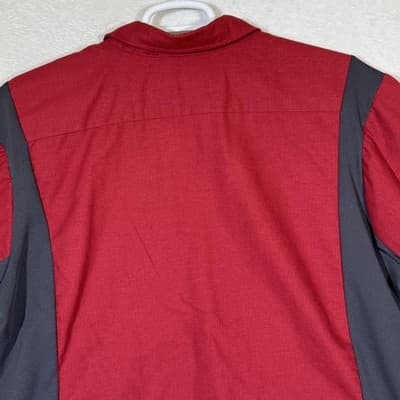 Red Kap Shirt Mens 2XL Red Gray Ripstop Work Short Sleeve Vented Mesh SY42CZ - Thumbnail 11