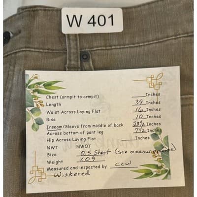 Chico's Platinum Jeans Women's 0.5 XS Tan Stretch Straight Leg Whiskered Denim - Thumbnail 8