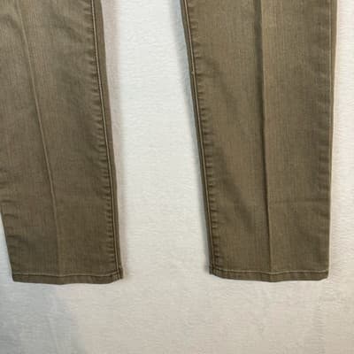 Chico's Platinum Jeans Women's 0.5 XS Tan Stretch Straight Leg Whiskered Denim - Thumbnail 3