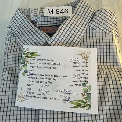 Vineyard Vines Shirt Mens Large Blue White Murray Button Down Check Long Sleeve - Thumbnail 11