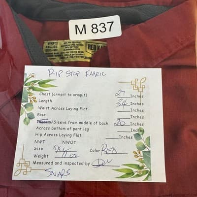 Red Kap Shirt Mens 2XL Red Gray Ripstop Work Short Sleeve Vented Mesh SY42CZ - Thumbnail 14