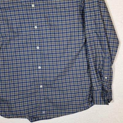 Vineyard Vines Shirt Mens Medium Blue Green Plaid On-The-Go Performance Stretch - Thumbnail 5