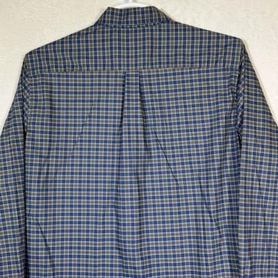 Vineyard Vines Shirt Mens Medium Blue Green Plaid On-The-Go Performance Stretch - Thumbnail 9