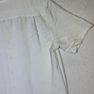 Caribbean Joe Shirt Mens XL White Camp Cuban Collar Button Front Pocket Jacquard - Thumbnail 10