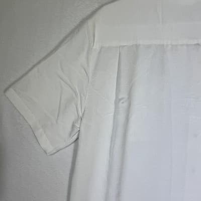 Caribbean Joe Shirt Mens XL White Camp Cuban Collar Button Front Pocket Jacquard - Thumbnail 8