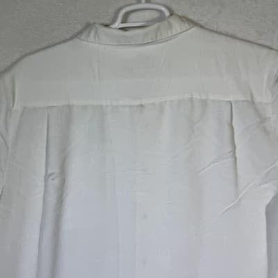 Caribbean Joe Shirt Mens XL White Camp Cuban Collar Button Front Pocket Jacquard - Thumbnail 9
