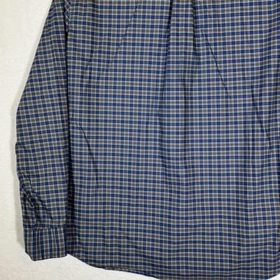 Vineyard Vines Shirt Mens Medium Blue Green Plaid On-The-Go Performance Stretch - Thumbnail 8