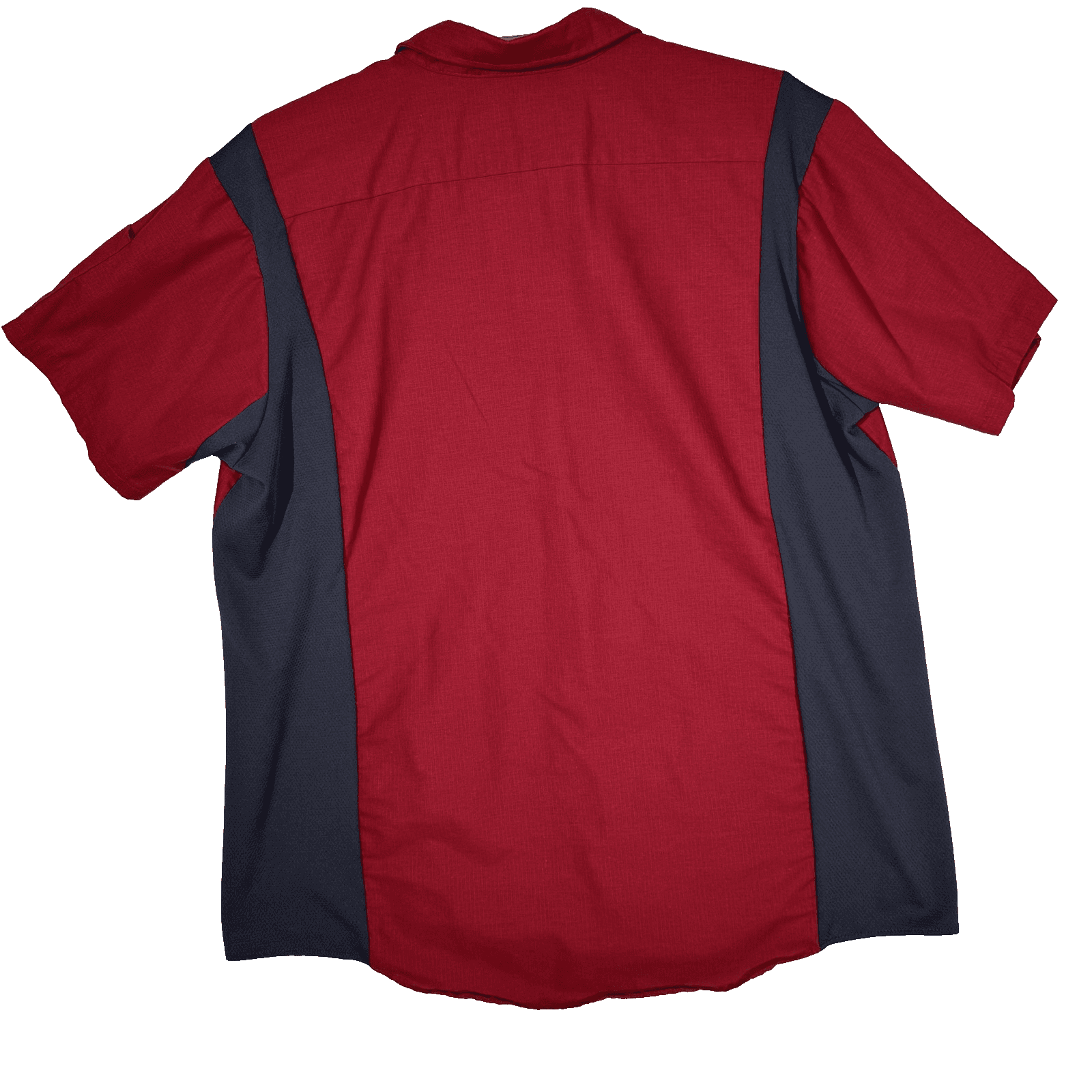 Red Kap Shirt Mens 2XL Red Gray Ripstop Work Short Sleeve Vented Mesh SY42CZ - Thumbnail 2