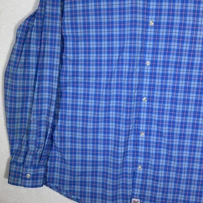 Vineyard Vines Shirt Mens 2XL Blue Plaid Classic Fit Murray Performance Stretch - Thumbnail 3