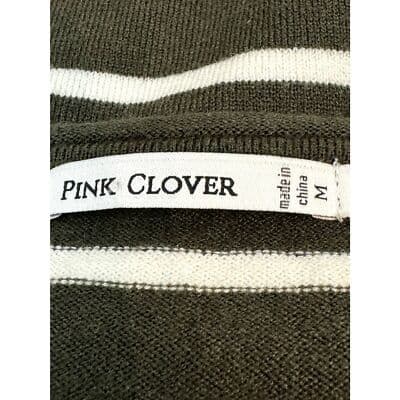 Pink Clover Sweater Women’s M Brown Cream Striped Pullover Soft Knit Top W 48 - Thumbnail 3