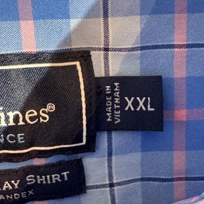 Vineyard Vines Shirt Mens 2XL Blue Plaid Classic Fit Murray Performance Stretch - Thumbnail 9