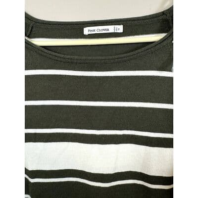 Pink Clover Sweater Women’s M Brown Cream Striped Pullover Soft Knit Top W 48 - Thumbnail 4