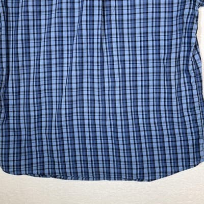 Realtree Shirt Mens Large Blue Plaid Short Sleeve Button Front Pocket Outdoor - Thumbnail 11