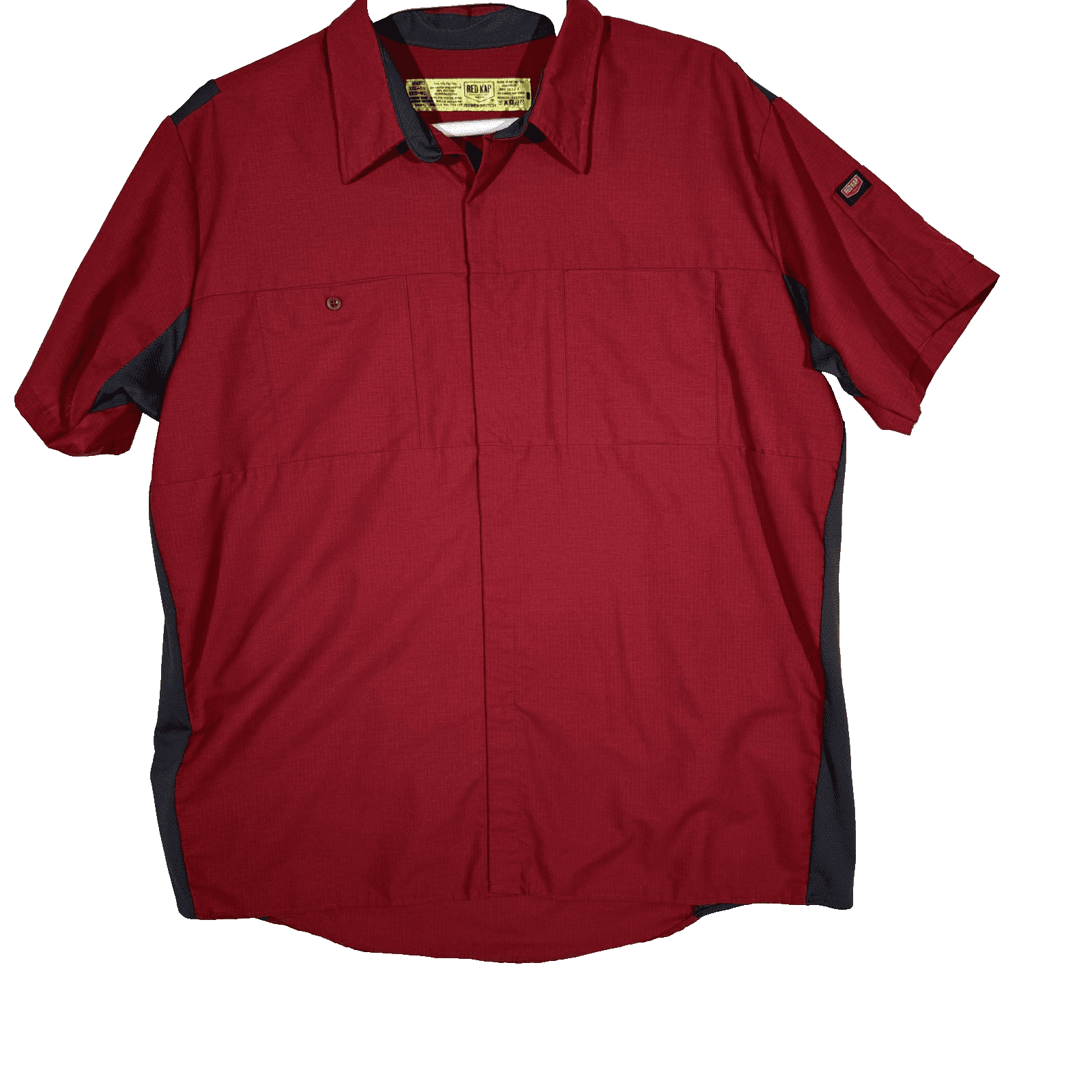 Red Kap Shirt Mens 2XL Red Gray Ripstop Work Short Sleeve Vented Mesh SY42CZ - Image 1