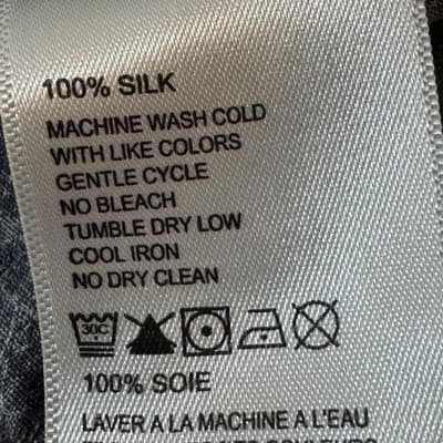 Tommy Bahama Shirt Mens Large Gray Blue Silk Floral Hawaiian Camp Button Front - Thumbnail 13