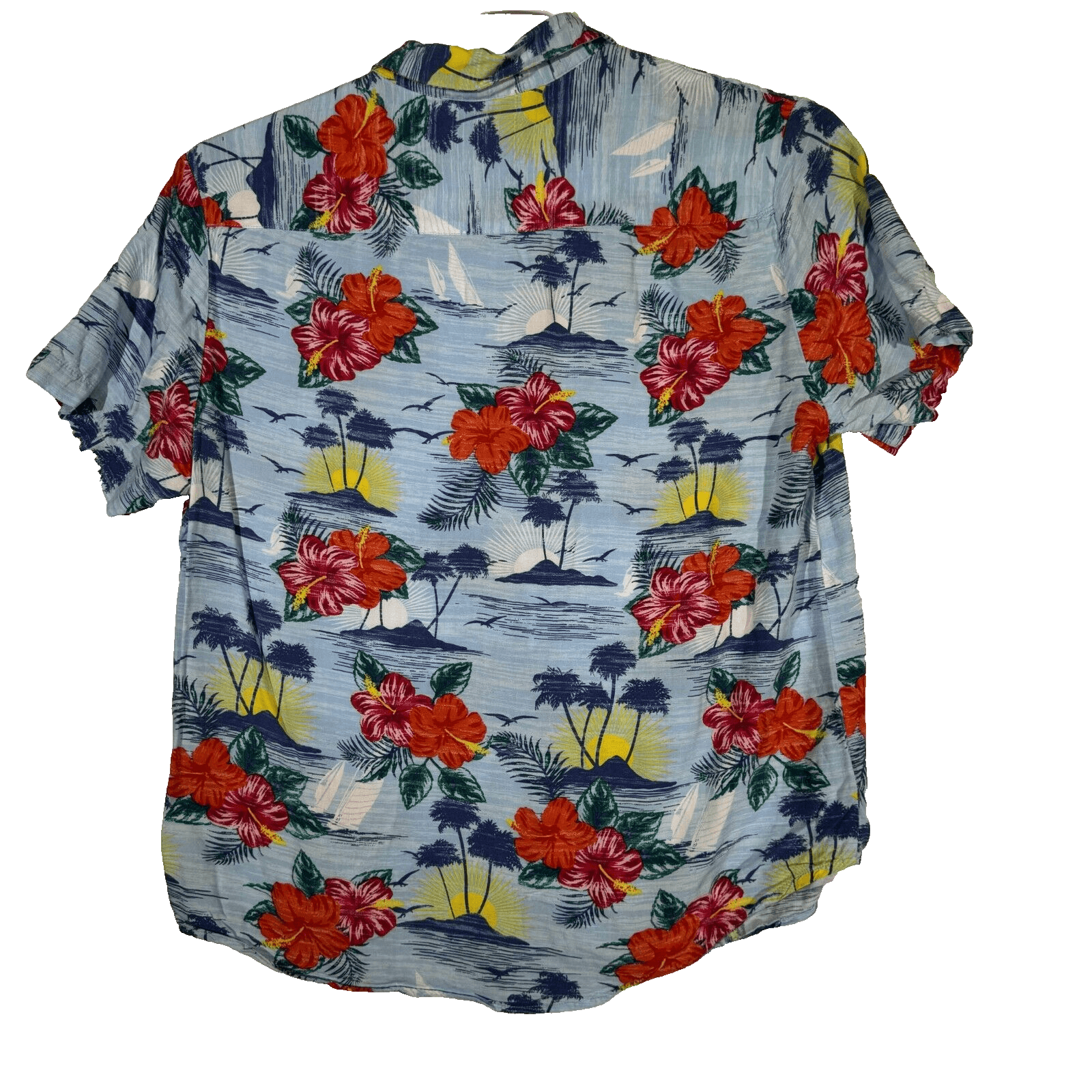 Denim & Flower Shirt Men's XL Hawaiian Multi Floral Short Sleeve Cotton Casual - Thumbnail 2