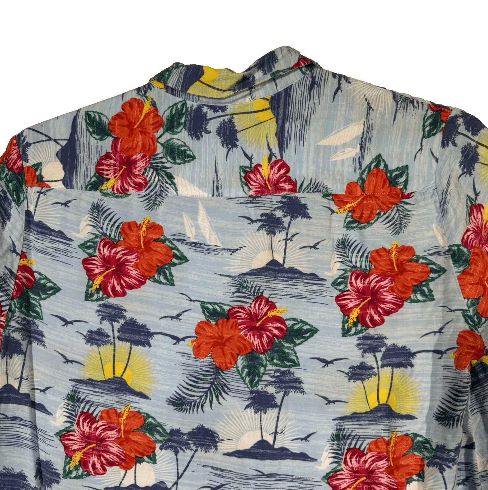 Denim & Flower Shirt Men's XL Hawaiian Multi Floral Short Sleeve Cotton Casual - Thumbnail 11