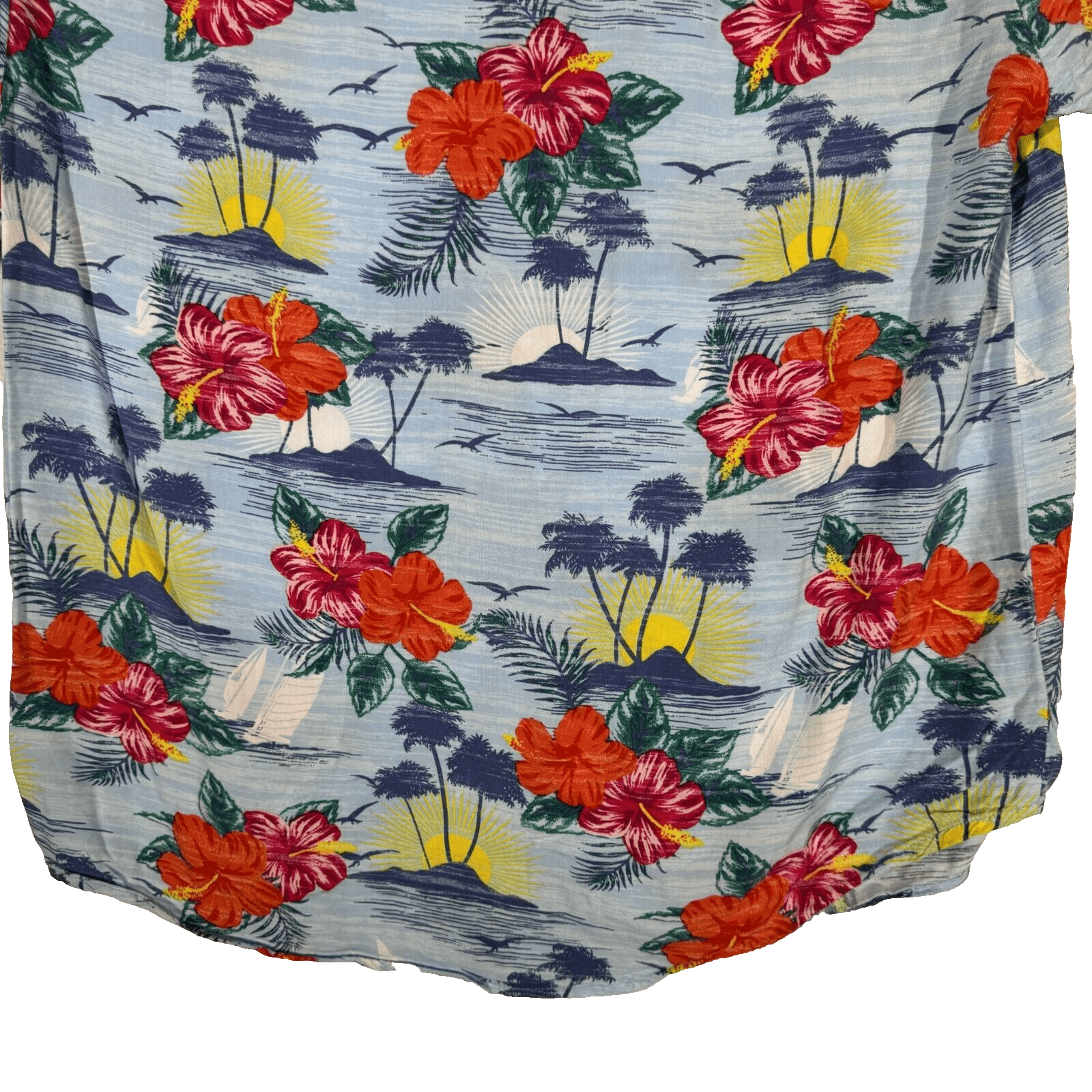 Denim & Flower Shirt Men's XL Hawaiian Multi Floral Short Sleeve Cotton Casual - Thumbnail 9