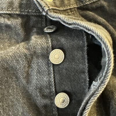 Levis 501 Jeans Mens 36x31 (36x32) Black Button Fly Straight Leg Denim Dark Wash - Thumbnail 4