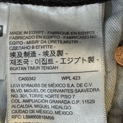 Levis 501 Jeans Mens 36x31 (36x32) Black Button Fly Straight Leg Denim Dark Wash - Thumbnail 5
