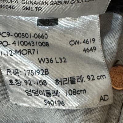 Levis 501 Jeans Mens 36x31 (36x32) Black Button Fly Straight Leg Denim Dark Wash - Thumbnail 8