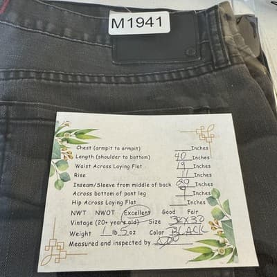 Guess Jeans Mens 38x29 (38x30) Black Regular Straight Crescent Fit Stretch Denim - Thumbnail 11