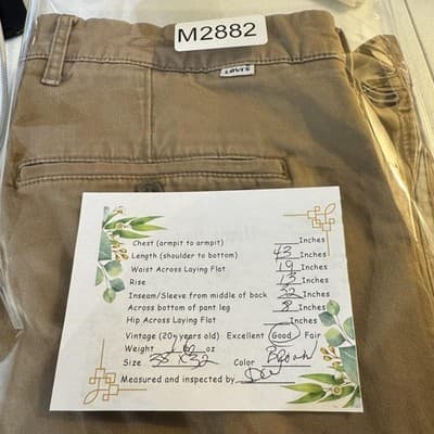 Levi’s Chino Pants Mens 38x32 Brown Khaki Twill Straight Leg Casual Workwear - Thumbnail 6