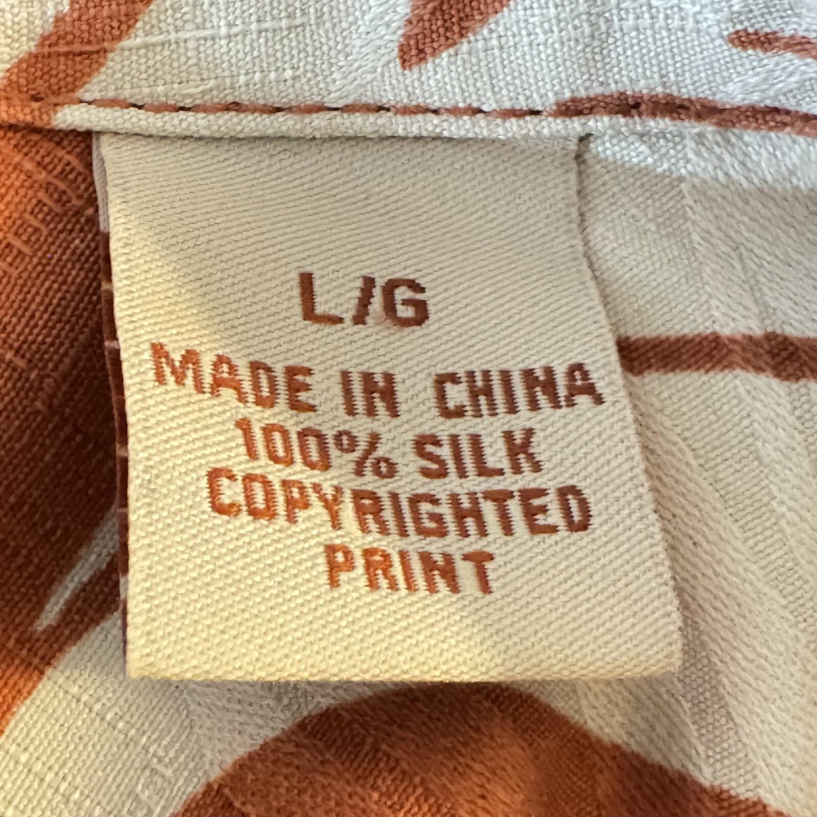 Tommy Bahama Shirt Men’s Large Orange Silk Tropical Floral Print Short Sleeve - Thumbnail 13