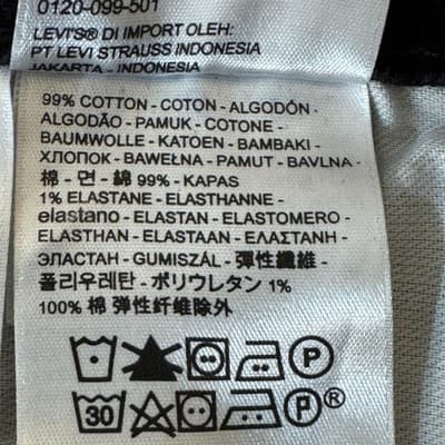 Levis 569 Jeans Mens 40x33 (38x34) Black Relaxed Straight Denim Stretch - Thumbnail 5